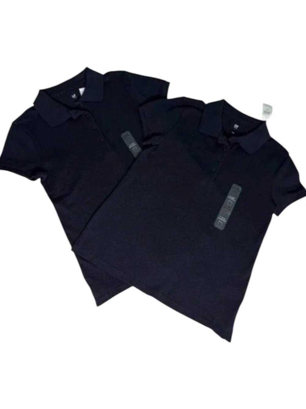 2 GAP Kids Navy Blue School Uniform Polo Shirts Tops Girls L 10 Short Sleeves